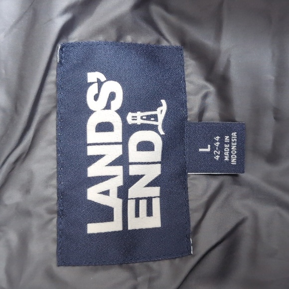 Lands End Classic Down Fill Puffer Vest Size Large In Olive Green - Picture 2 of 8